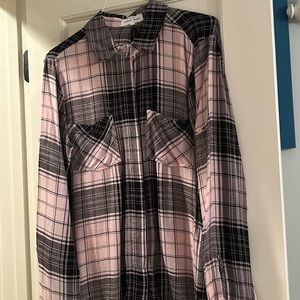 Bella Dahl light flannel plaid shirt s